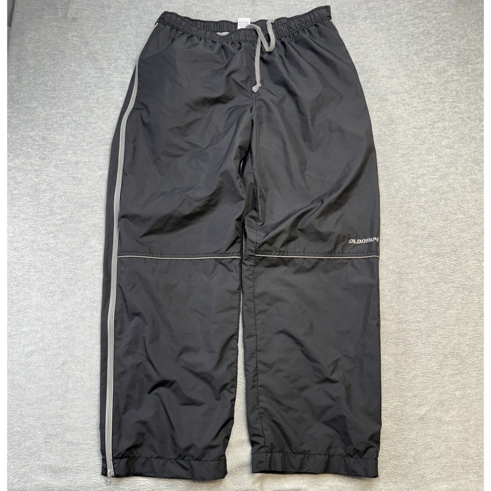 VTG Y2K Old Navy Track Pants Mens Large Black Jersey Lined Relaxed Rave Party